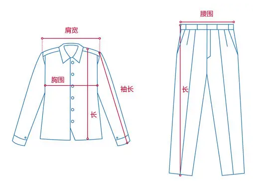 定做工作服測(cè)量展示圖，短袖工作服定做，冬季工作服定做